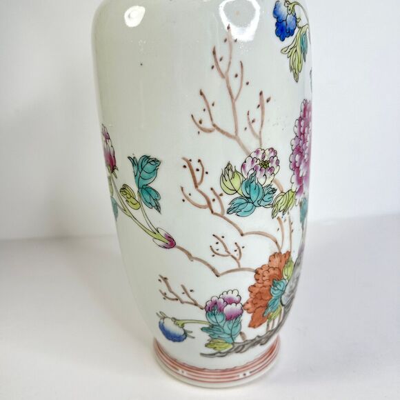 Vintage Chinese Vase Procelain 13 inches Red Stamp on Bottom - Picture 5 of 11